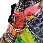 economico Borse a Tracolla-borsa a tracolla in pelle patchwork colorata da donna - borsa in stile bohémien con accenti floreali