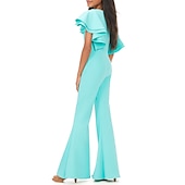 cheap Flower Girl Dresses-Jumpsuits Floor Length Flower Girl Dress Pageant &amp; Performance Juniors Cute Prom Dress Chiffon with Solid Color Elegant Fit 3-16 Years dress to impress