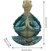 levne zahradní sochy a sochy-socha želvy | mírumilovnost meditující dekorace soch mořské želvy pro buddhu | Kolekce miniaturních figurek meditujících mořských želv pro dvorní domácí terasu, trávník, zahradu