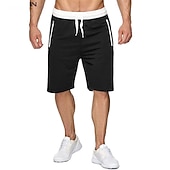 cheap Sweat Shorts-Men&#039;s Athletic Shorts Active Shorts Sweat Shorts Pocket Drawstring Solid Colored Comfort Wearable Knee Length Outdoor Daily Streetwear Casual Black Wine Micro-elastic