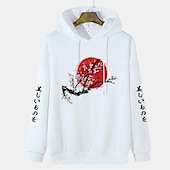 billiga 3D Mönster-Herr Blommig Grafiska tryck Huvtröja Huvtröjor Tröja Streetwear Grundläggande Långärmad Huva Sport &amp; Utomhus Dagligen Sport Vit Grå Vår &amp; Höst Designer