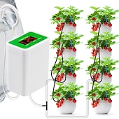cheap Watering &amp; Irrigation-Automatic Watering System USB Power Automatic Drip Irrigation Kit 8 Drop Arrow Holiday Plant Watering Devices for Indoor Potted Plants LED Display DIY Automatic Plant Waterer Gift for Gardening Lovers