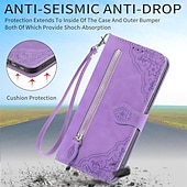 olcso Samsung-tokok-telefon Ügy Kompatibilitás Samsung Galaxy S23 S22 S21 S20 Ultra Plus FE A54 A34 A14 A73 A53 A33 S10 Plus A32 A52 A13 A51 S25 Ultra Pénztárca kártya tok Flip Cipzár csuklópánttal Egyszínű PU bőr