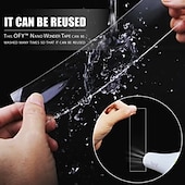 cheap Bathroom Gadgets-Monster Tape Waterproof Wall Stickers Reusable Heat Resistant Bathroom Home Decoration Tapes Transparent Double Sided Nano Tape 3*200cm