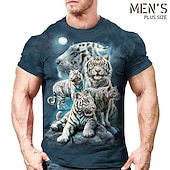 ieftine tricouri pentru bărbați mărimi plus-Bărbați Mărime Plus Tricou Mare si inalt Grafic Stil Nautic Imprimeu Manșon scurt Primavara vara Epocă Șic Stradă Comfortabil Casual Sport Topuri