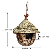 economico birdwatching e fauna selvatica nel cortile-Casetta per colibrì affascinante casetta decorativa per colibrì creativa casetta per uccelli appesa a nido di paglia
