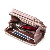 cheap Wallets-Women&#039;s Black Faux Leather Crossbody Bag with Gold Frame Clasp - Compact and Stylish Women&#039;s Phone Purse for Everyday Use