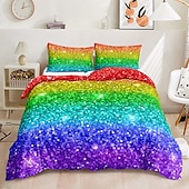 economico Set copripiumino-biancheria da letto 3d copripiumino con stampa arcobaleno set di biancheria da letto copripiumino con 1 copripiumino o copripiumino stampato ， 1 foglio ， 2 federe per letto matrimoniale / regina / re