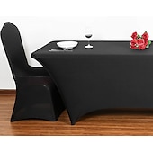 preiswerte Abdeckungen für Gartenmöbel-Stretch-Spandex-Tischdecke für Standard-Klapptische - universeller rechteckiger Tischdeckenschutz für Hochzeit, Bankett und Party