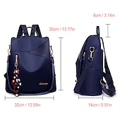 abordables Sacs à dos de Collège-Femme sac à dos Sac d&#039;Ecole Cartable sac à dos Extérieur du quotidien Couleur unie Oxford Ajustable Etanche Pendentif Noir Rouge Bleu