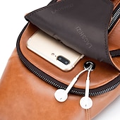 economico Borselli da uomo-borsa a tracolla da uomo in pelle marrone con tasche multiple per attività casual, di viaggio e all&#039;aperto