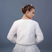 ieftine Bolerouri din Blană-Manșon Lung Paltoane / Jachete Blană Artificială Nuntă / Petrecere / Seara Șal de Damă Cu Despicare