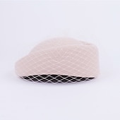 economico Cappelli per feste-moda cappelli eleganti in lana 100% con copricapo da sposa / festa / sera in puro colore / tulle 1pc