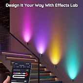 voordelige Slimme lampen-LED Slimme Licht Decoratieve Alexa Tuya Wifi Slimme Muziek Synchroniserende Multikleur Wandlamp Afstandsbediening Stekker