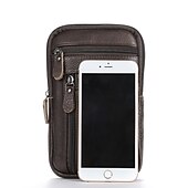 baratos Bolsas para Homem-bolsa transversal de couro masculina – bolsa de ombro vintage com vários bolsos para viagens e uso diário