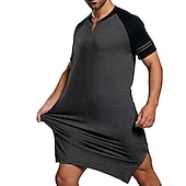 preiswerte Morgenröcke-Herren Schlafanzug Hausanzug Morgenmantel Nachtwäsche Glatt Stilvoll Casual Komfort Heim Täglich Polyester Komfort Elastische Taille Sommer Blau Grau