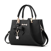 abordables Cabas et fourre-tout-Femme Sac à main Sac bandoulière Cartable Sac à Poignée Supérieure faux cuir Bureau du quotidien Rendez-vous Noeud Couleur unie Vin Noir Rose dragée