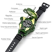abordables Jouets fantaisie-talkies-walkies montre 7-en-1 fonction espions montre jouets interphone jouet microphone intégré pour garçon filles 2pcs