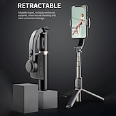 economico Bastoni per selfie-stabilizzatore portatile bluetooth per smartphone con gimbal palmare con treppiede selfie stick pieghevole gimbal per smartphone xiaomi iphone