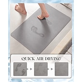 cheap Absorbent Bathroom Rug-Absorbent Bath Mat Non-slip, Diatomaceous Rubber Non Slip Quick Dry Super Absorbent Thin Bathroom Rugs Fit Under Door-Washable Bathroom Floor Mats-Shower Rug for in Front of Bathtub, Shower