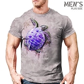 economico magliette da uomo taglie forti-Per uomo Plus Size maglietta Grande e alto Pop art Girocollo Stampa Manica corta Primavera estate Vintage Streetwear Comodo Informale Sport Top