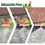 cheap Watering &amp; Irrigation-Garden Irrigation System 164FT 200 Pack Drip Irrigation Kit 1/4&quot; Blank Distribution Tubing Watering Drip Kit Automatic Irrigation Equipment for Garden Greenhouse, Flower Bed,Patio,Lawn
