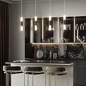 voordelige Cilinderontwerp-led hanglampen 2-lichts modern keukeneiland dimbaar led modern zwart goud mini hanglamp, slaapkamer nachtkastje zwart kleine hanglamp