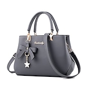 abordables Cabas et fourre-tout-Femme Sac à main Sac bandoulière Cartable Sac à Poignée Supérieure faux cuir Bureau du quotidien Rendez-vous Noeud Couleur unie Vin Noir Rose dragée