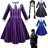 levne Dívčí kostýmy-Středa Addams středa Šaty cosplay Filmové kostýmy for Dívčí Dětské Karneval Plesová maškaráda