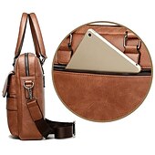 levne Pánské tašky-Pánské Aktovka Taška na laptop PU kůže Kancelář Denní Zip Vrstvené Anti-Dust Pevná barva Tmavěhnědá Černá Hnědá