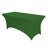 preiswerte Abdeckungen für Gartenmöbel-Stretch-Spandex-Tischdecke für Standard-Klapptische - universeller rechteckiger Tischdeckenschutz für Hochzeit, Bankett und Party