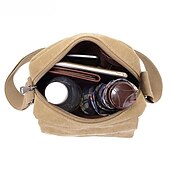 abordables Sacs pour homme-sac messager en toile pour homme - petit sac à bandoulière durable avec bandoulière réglable pour les voyages et l&#039;utilisation quotidienne