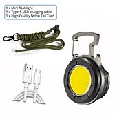 cheap Camping Lights &amp; Lanterns-Mini Flashlight Camping Light Lantern Super Bright COB Keychain Work Light Floodlight with Strong Magnet and Clip Waterproof