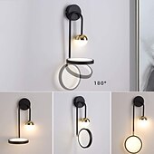baratos Iluminação de Parede LED-lightinthebox lâmpadas de parede led 13w lâmpada led preta simplicidade moderna criativa iluminação interna luzes de parede rotação de 180 graus para quarto sala de estar corredor de escritório