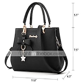 abordables Cabas et fourre-tout-Femme Sac à main Sac bandoulière Cartable Sac à Poignée Supérieure faux cuir Bureau du quotidien Rendez-vous Noeud Couleur unie Vin Noir Rose dragée