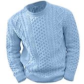 abordables Pull col rond-Homme Pull Chandail Robe pull Pull Pull en tricot A côtes torsadé Tricoter Découpé Tricoté Col Ras du Cou Moderne contemporain Usage quotidien Sortie Vêtement Tenue Automne hiver Noir Rose M L XL