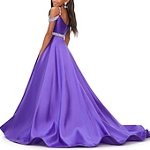 baratos Vestidos para Menina das Flores de Casamento-Cauda Arrastando  Escovando Vestido de Florista Princesa Concurso  Performance Juniors Vestido de Festa Bonito Seda com Beading Elegante Para 3-16 Anos dress to impress