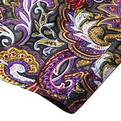ieftine Model etnic-Bărbați Floral Imprimeu Paisley Cămașă Cămașă Boho Manșon Lung Sport Modă Șic Stradă În aer liber Zilnic Toamna iarna Răsfrânt Imprimeu Buton în jos Negru Roșu-aprins Mov Trifoi
