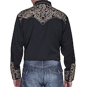 preiswerte Westernhemden für Herren-Herren Blumen Grafikdrucke Hemd Westernhemd Cowboy-Shirt Langarm Mode Streetwear Designer Outdoor Täglich Herbst Winter Umlegekragen Druck Button-Down Schwarz Rote Blau Grün