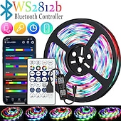 cheap WiFi&amp;Music Control-LED Strip Lights 1m-30m RGBIC WS2812b Bluetooth App Control Chasing Effect Lights Flexible Tape Diode Ribbon TV BackLight Room Decorate