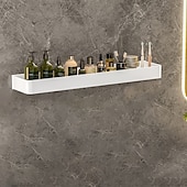 economico Mensole per il bagno-doccia caddy bagno scaffali a parete bianco dell&#039;organizzatore di immagazzinaggio cremagliera bagno cucina bagno hardware ciondolo bagno scaffale spazio doccia in alluminio cremagliera angolo mensola