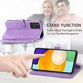 olcso Samsung-tokok-telefon Ügy Kompatibilitás Samsung Galaxy S23 S22 S21 S20 Ultra Plus FE A54 A34 A14 A73 A53 A33 S10 Plus A32 A52 A13 A51 S25 Ultra Pénztárca kártya tok Flip Cipzár csuklópánttal Egyszínű PU bőr