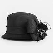 economico Cappelli per feste-cappelli in fibra bombetta / cappello a cloche tea party corsa di cavalli elegante con copricapo di piume copricapo / occasione speciale