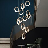 abordables Éclairages pour îlot-luminaire suspendu led anneau cercle design luminaire suspendu 1- luminaire suspendu pour chambre à coucher, éclairage intérieur à longueur réglable pour la cuisine de la salle à manger
