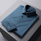 cheap Men&#039;s Dress Shirts-Men&#039;s Dress Shirt Non Iron Shirt Graphic Prints Wedding Outdoor Wine Blue-Green Black White Long Sleeve Turndown Spring &amp;  Fall Clothing Apparel