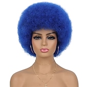 economico Parrucche storiche-parrucca anni &#039;70 parrucche afro per donne nere parrucche afro soffici rimbalzanti e morbide parrucche piene dall&#039;aspetto naturale per feste quotidiane costume cosplay parrucche di carnevale
