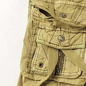 cheap Classic-Men&#039;s Cargo Shorts Shorts Capri Pants Multi Pocket Straight Leg Solid Colored Comfort Wearable Calf-Length Outdoor Daily Sports Stylish Yellow Army Green