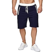 cheap Sweat Shorts-Men&#039;s Athletic Shorts Active Shorts Sweat Shorts Pocket Drawstring Solid Colored Comfort Wearable Knee Length Outdoor Daily Streetwear Casual Black Wine Micro-elastic