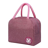 cheap Lunch Bags-Men&#039;s Women&#039;s Lunch Bag Oxford Cloth Aluminum Foil Outdoor Office Daily Zipper Print Tiered Insulated Large Capacity Waterproof Solid Color Striped Flamingos Leaf Grey Flamingo Green flamingo