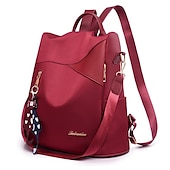 abordables Sacs à dos de Collège-Femme sac à dos Sac d&#039;Ecole Cartable sac à dos Extérieur du quotidien Couleur unie Oxford Ajustable Etanche Pendentif Noir Rouge Bleu